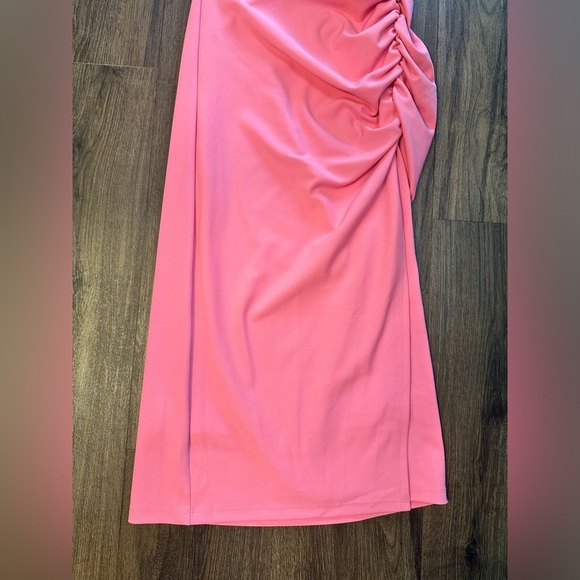 NWT! The Maya Ruched Baby Pink Cowl-Neck Dress By Anthropologie - Multiple 🍏🎃 - Picture 7 of 13